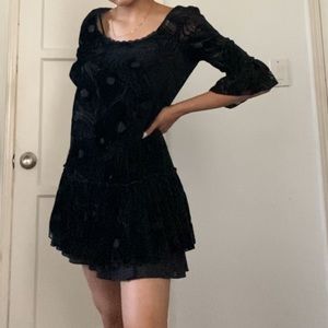 FREE PEOPLE Black lace dress